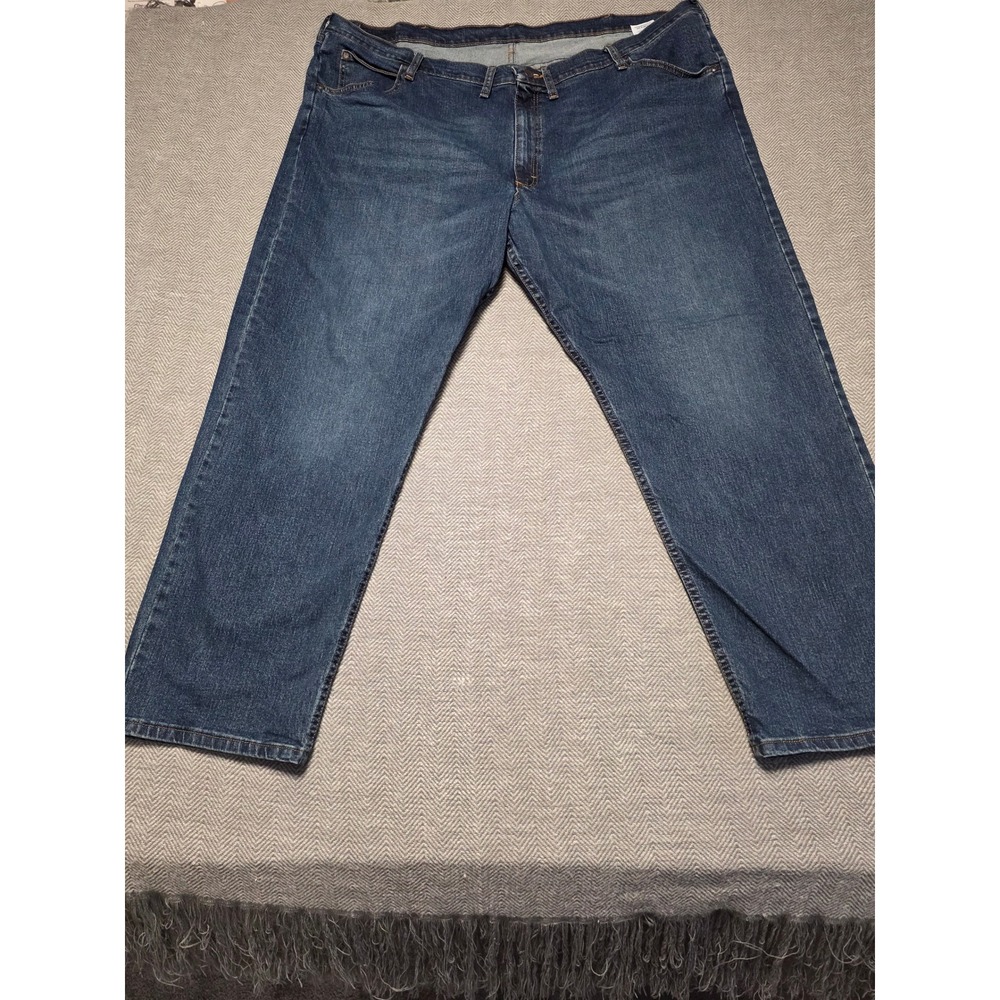 Wrangler Men's Premium‎ Quality Jeans 48x30 Dark Wash Straight Leg Cotton Blend